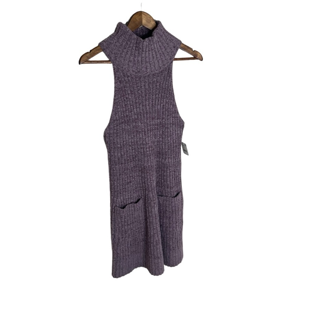 Free People Women’s Purple Claude Mockneck Mini Knit Dress - Picture 4 of 11